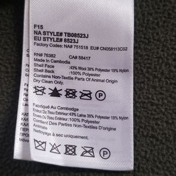 Timberland Jacket Mens Medium Ribbed Wool Blend Fleece Lined Mock Neck Jacket - Picture 6 of 8